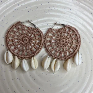 crochet shell earrings