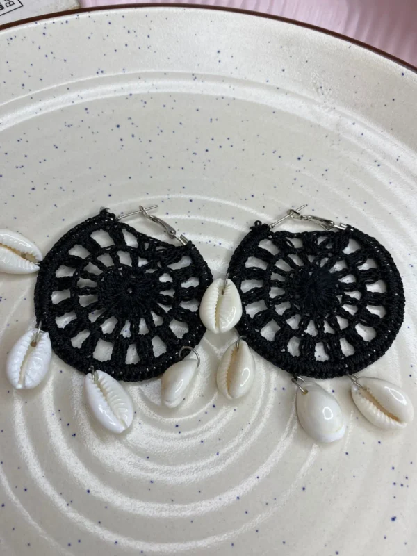 crochet shell earrings