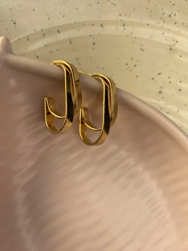 double layer curvy earrings