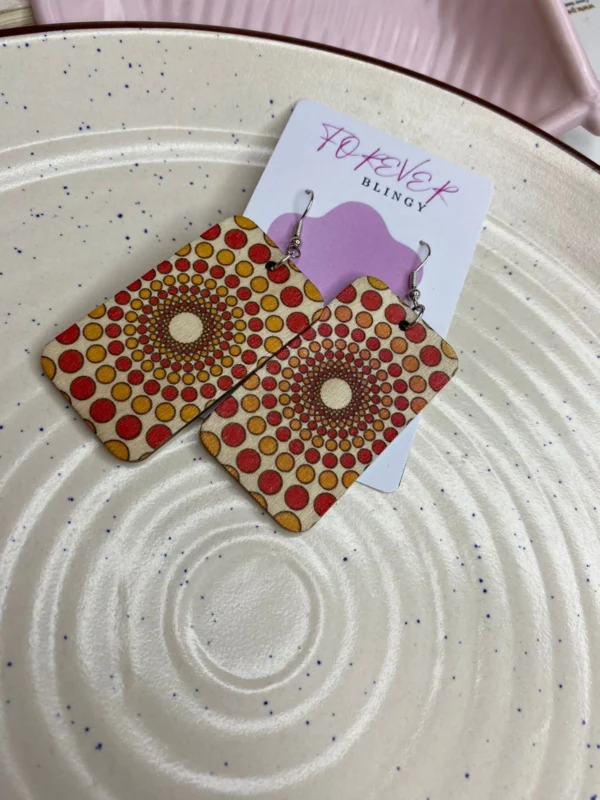 printed handicraft earrings