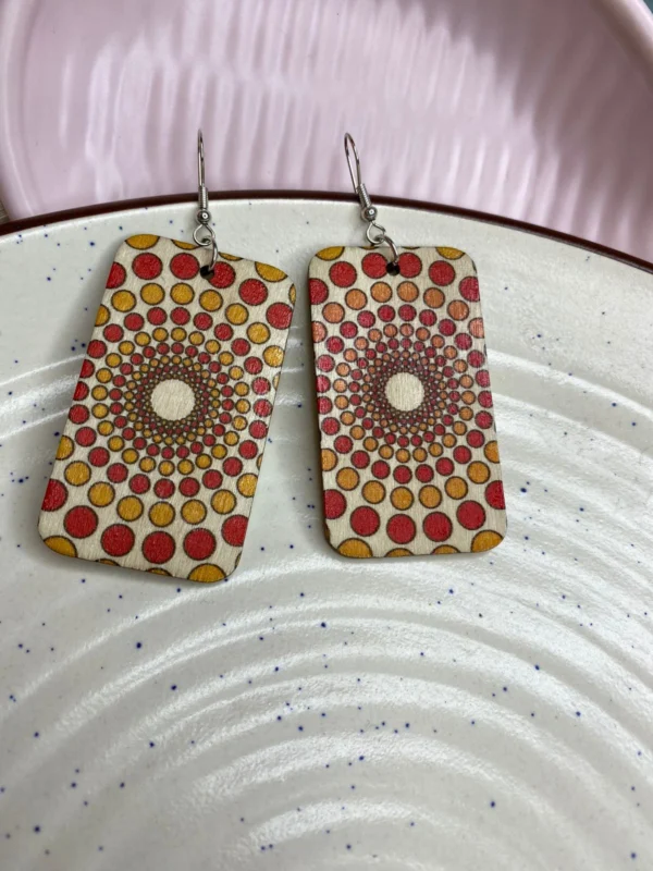 printed handicraft earrings